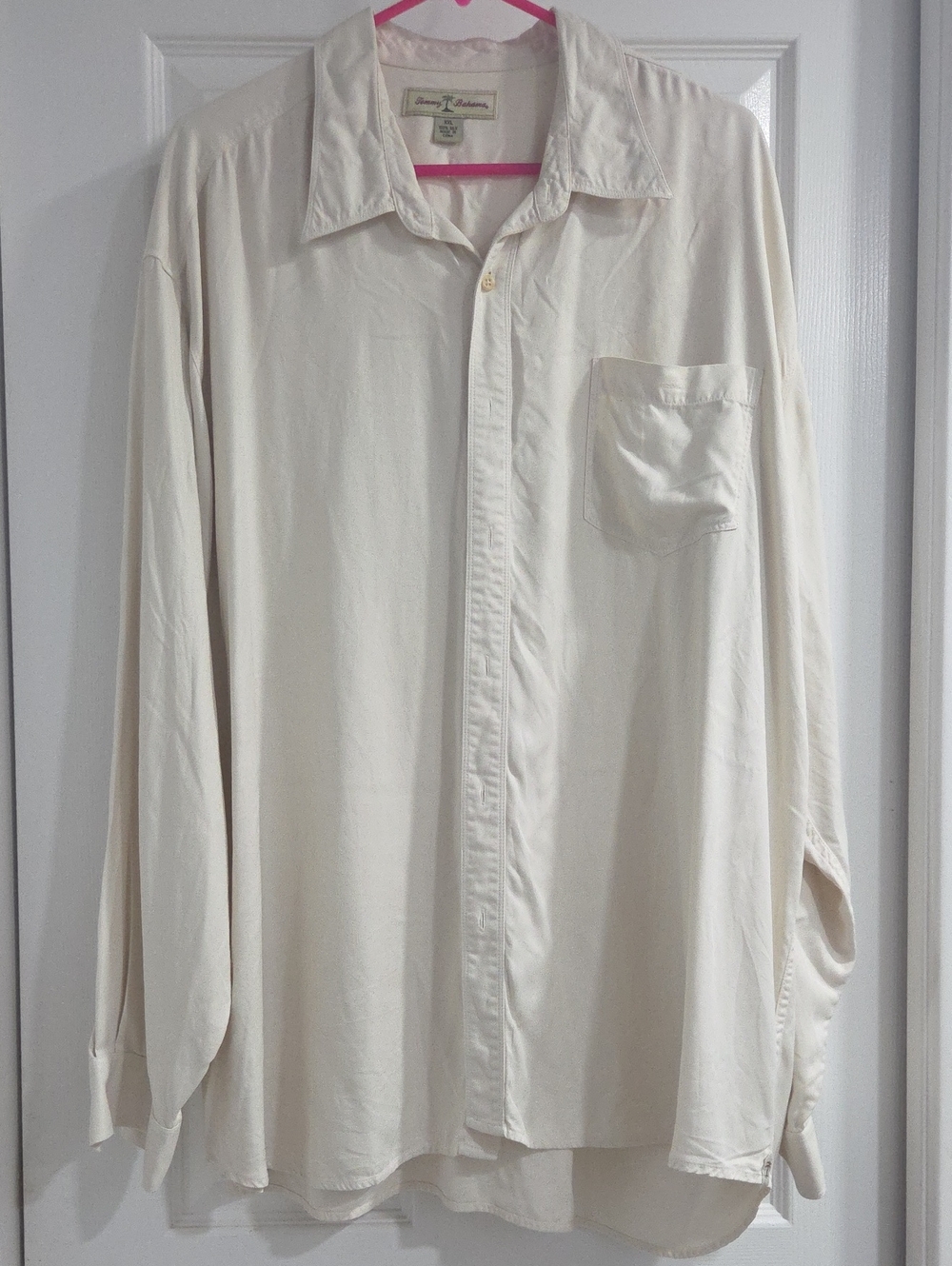 Tommy Bahama Cream Long-Sleeve Button-Down Shirt
